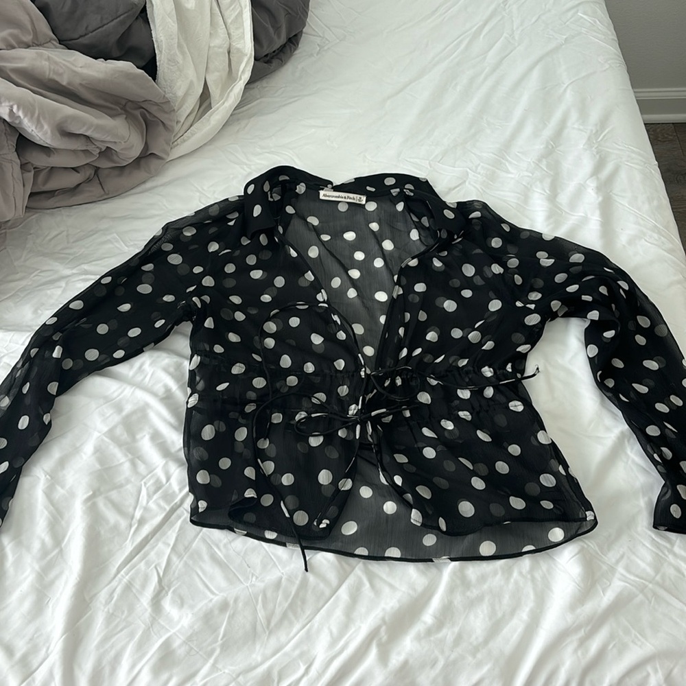 Abercrombie Tie Front Sheer Blouse